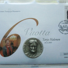 Presidentti Tarja Halonen 60V mitalikirje hopeamitali + FDC - pikkukuva 1