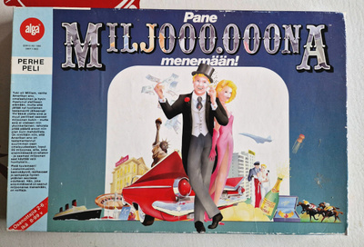 Pane miljoona menemään Lautapeli. ALGA 1986
