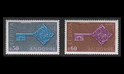 Andorra Fr 208-9 ** Europa (1968)