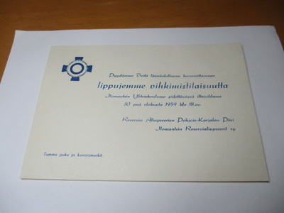 Ilomantsi 1959 lippujen vihkiminen , korttikokoa