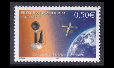 Andorra Fr 607 ** Puhelin 100v (2003)
