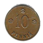 1928 10 PENNIÄ KOLIKKO KÄYTETTY - pikkukuva 1