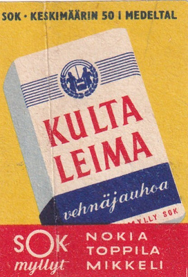 Kulta leima vehnäjauhoa, SOK myllyt Nokia Toppila  , s73