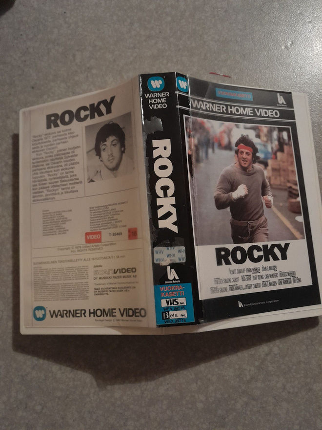 Rocky vhs,vuokravhs,warner home video,sylvester stallone