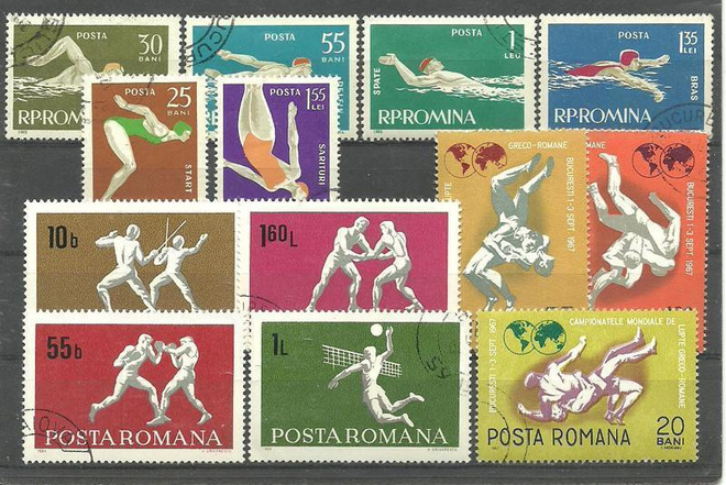 URHEILUaiheiset merkit ROMANIA - sarjoja