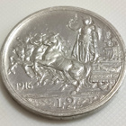 Italia 2 Lire 1916, Vittorio Emanuele III, Hopeakolikko - pikkukuva 3