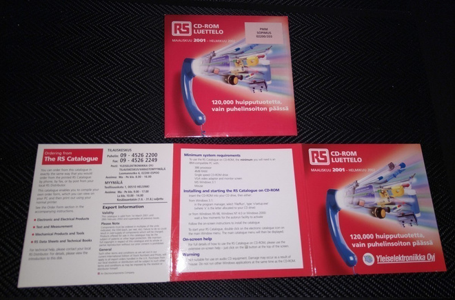 RS CD LUETTELO MAALISKUU 2001 YLEISELEKTRONIIKKA
