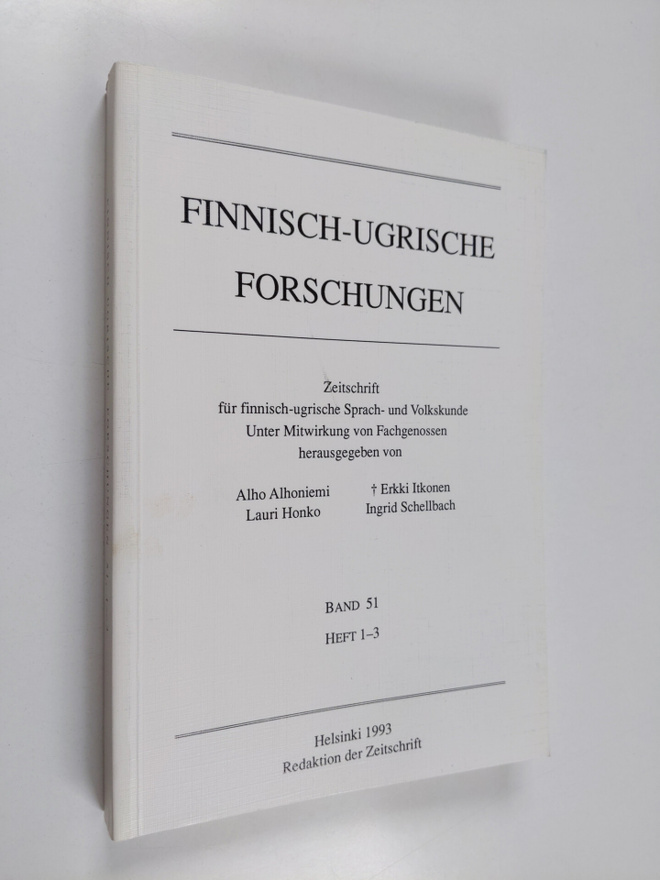 Finnisch-ugrische Forschungen Band 51, Heft 1-3 : Zeitsch...