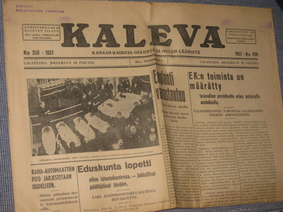 Sanomalehti : Kaleva 18.12.1937