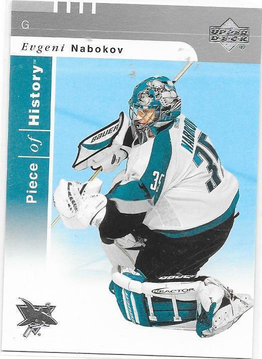 2002-03 UD Piece Of History #76 Evgeny Nabokov San Jose MV