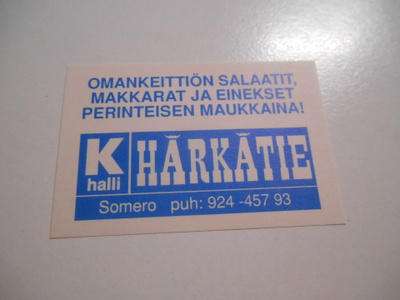 TT Etiketti K-halli Härkätie Somero