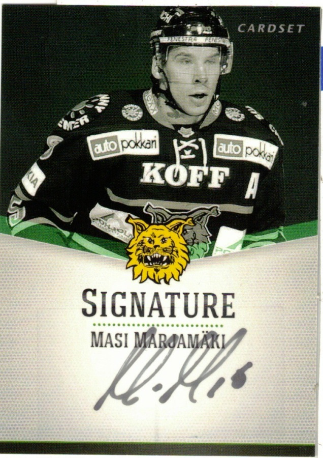 2012-13 Cardset MASI MARJAMÄKI Ilves Ässät Signature nimmari