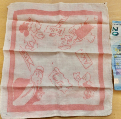 VANHA Nenäliina Disney Mikki Hiiri Aku Ankka Kippari-Kalle +