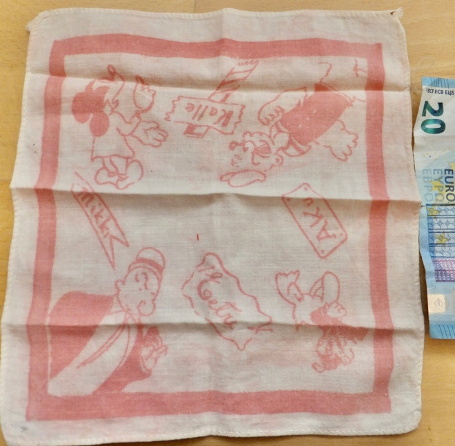 VANHA Nenäliina Disney Mikki Hiiri Aku Ankka Kippari-Kalle +