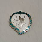 Vintage hopea sydän solki Siam Niello 925 Sterling - pikkukuva 4