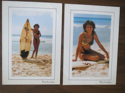 Barbados 1980-luku kaksi uimarantakorttia