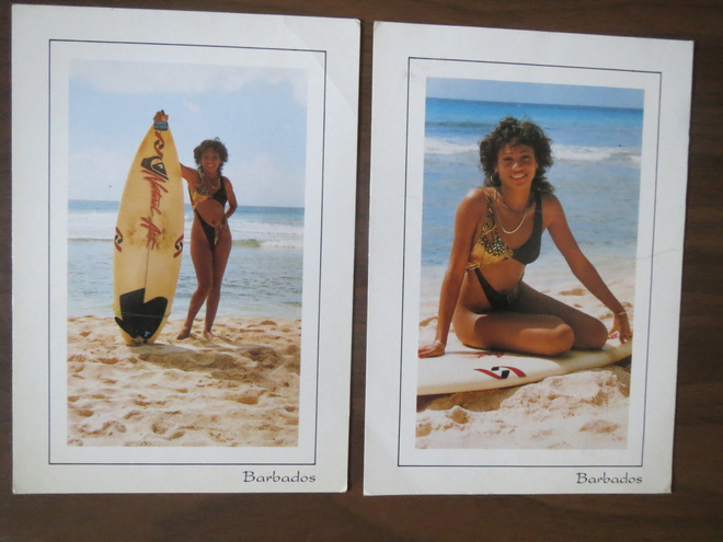 Barbados 1980-luku kaksi uimarantakorttia