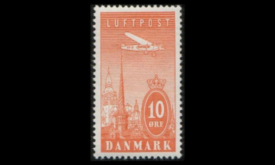 Tanska 217 * Lentoposti 10 öre (1934)