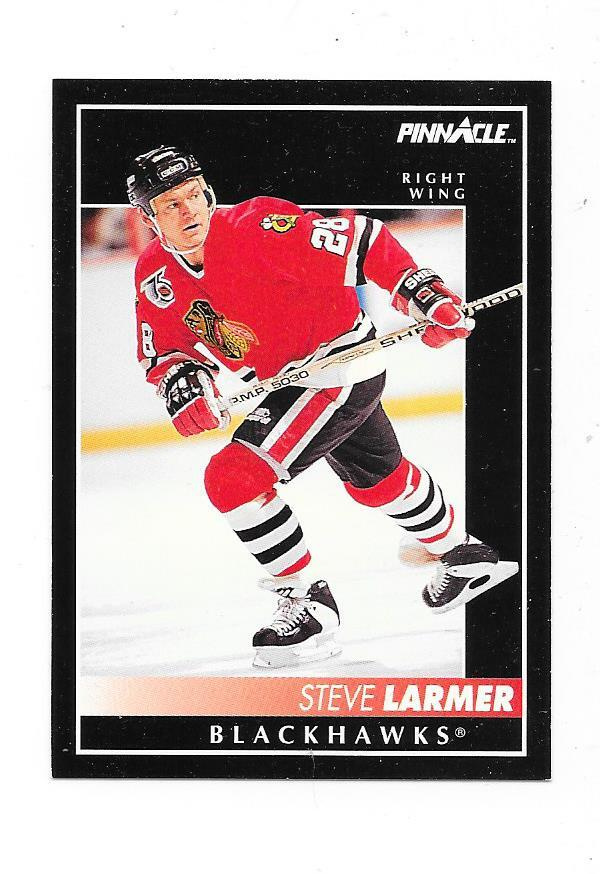 1992-93 Pinnacle #74 Steve Larmer Chicago Blackhawks