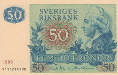(B0003) SWEDEN, 1989. 50 Kronor. P-53d. UNC
