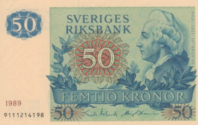 (B0003) SWEDEN, 1989. 50 Kronor. P-53d. UNC