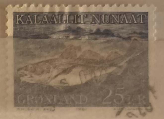 Grönlanti: yleismerkki: Mereneläimiä, Mi 129 o,1981, 6 €