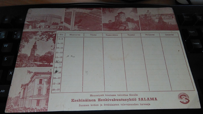 Lukujärjestys Salama 26/7