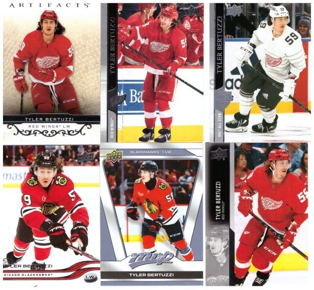 6 x TYLER BERTUZZI Red Wings, Blackhawks