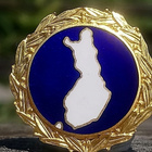 Suomen kartta. Emalinen merkki. Valmistajan leimalla. Halkai - pikkukuva 5