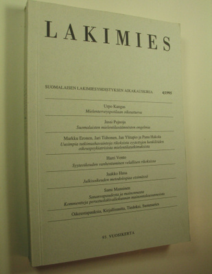 Lakimies, 93. vuosikerta (1995), numerot 4 ja 5