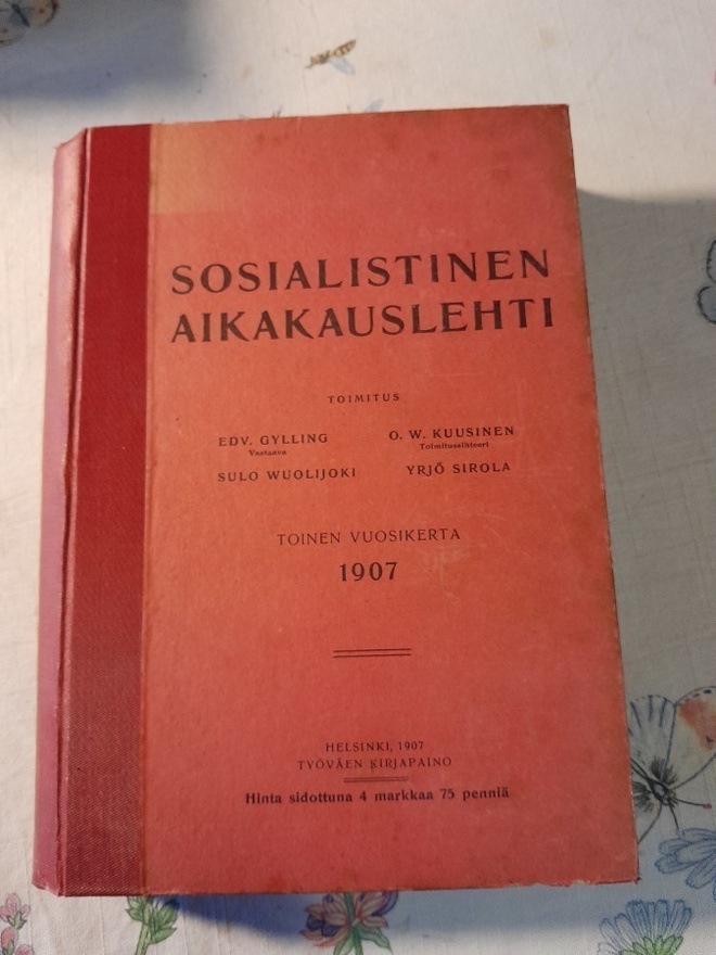 sosialistinen aikakausikirja 1907 sidottu vsk