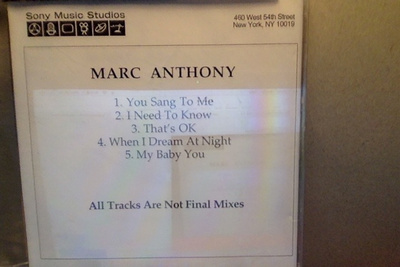 MARC ANTHONY::5 TRACKS CDR-NOT FINAL MIXES COLLECTORS ITEM !