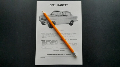 Opel Kadett auton esite 60-luku