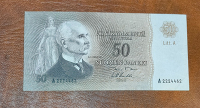 50 markkaa v. 1963 Litt.A, A-sarjaa