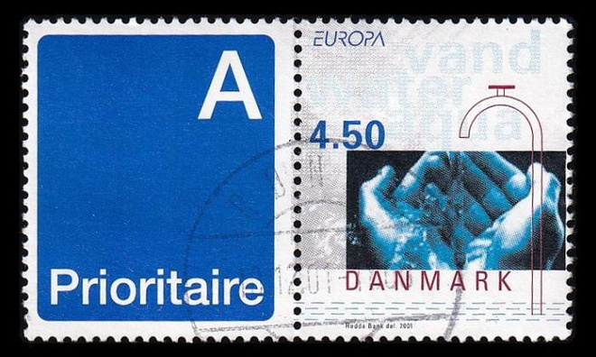 Tanska 1277zf o Europa vesi vihkomerkki (2001)