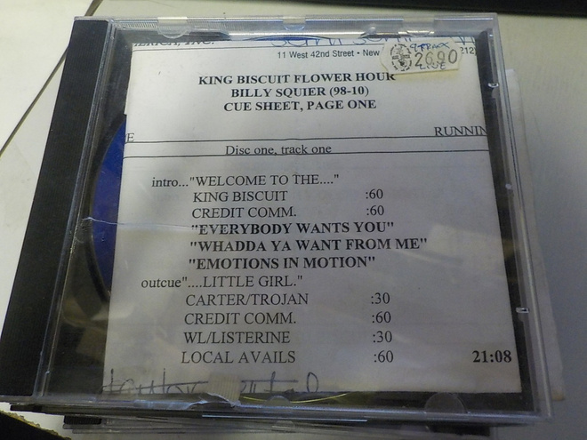 BILLY SQUIER KING BISCUIT FLOWER .. CD LIVE CONERT RADIOSHOW