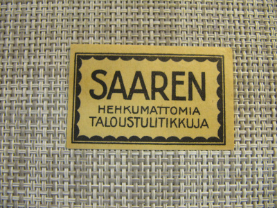 Tulitikkuetiketti Saaren ...