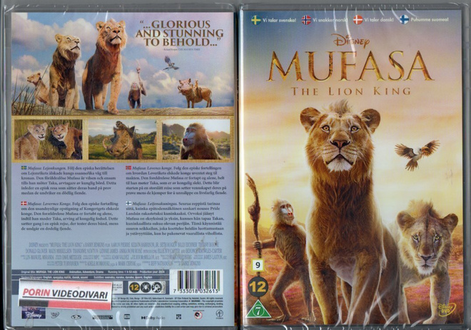 mufasa the lion king	(20 549)	UUSI	-FI-	DVD				2024