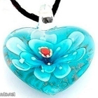 975 .. Kaunis Sydän Lampwork Taidelasi .. Kaulakoru - pikkukuva 4