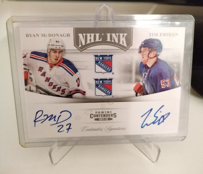 2011-12 Panini Contenders NHL Ink McDonagh/ Erixon Rookie AU