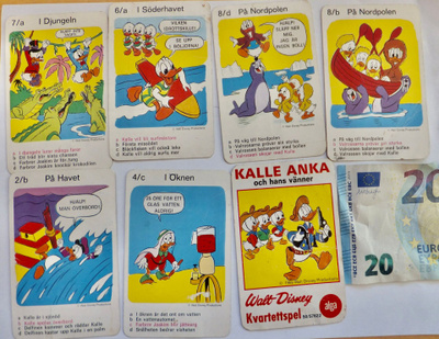 7 VANHAA Pelikorttia Disney Aku Ankka 1960-l