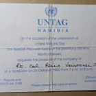 UNTAG, Namibia, Ahtisaaren juhlakutsu R. Väisäselle 1989 - pikkukuva 1