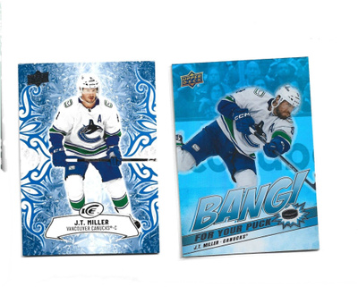 2 X T. J . MILLER - VANCOUVER -1 erkkari=BANG FOR YOUR PUCK
