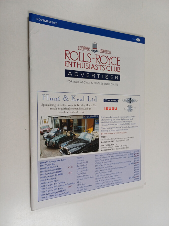 Rolls-Royce enthusiasts' club advertiser for Rolls-Royce ...