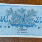 5 markkaa v. 1963 Litt.A, B-tähti, vain 75 000 kpl - pikkukuva 1