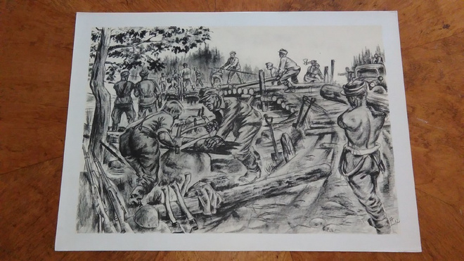 Jatkosota Pioneerit Sotapiirros Lindeberg 1942