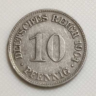 Saksa 10 Pfennig 1904D