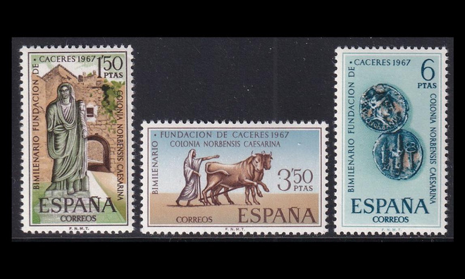 Espanja 1720-2 ** Kaupunki Cáceres 2000v (1967)