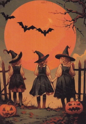 Halloween kolme tyttöä, lepakot