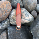 Puukko syvällä etsauksella ja nahkatuppi - pikkukuva 2